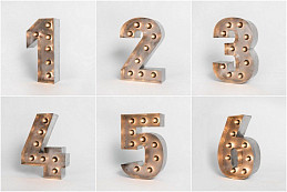 Ретро цифры 50см высота 10см толщина